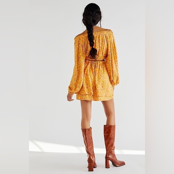 Free people Jael Cutout Mini Dress Golden Combo Size Small - Picture 8 of 10